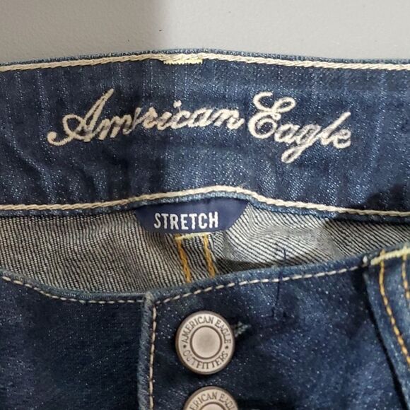 american Eagle dark wash 33x29" size 8 stretch artist jeans - Picture 6 of 8